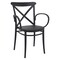 Luxury Commercial Living 34.25&#x22; Black Cross Stackable Patio XL Dining Armchair